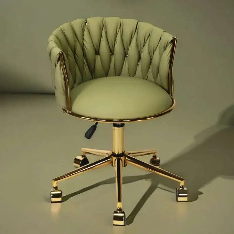 

Light Luxury Makeup Chair Bedroom Dressing Stool Home Fabric Dressing Table Chair Gold Nail Chair Computer Desk and Chairs