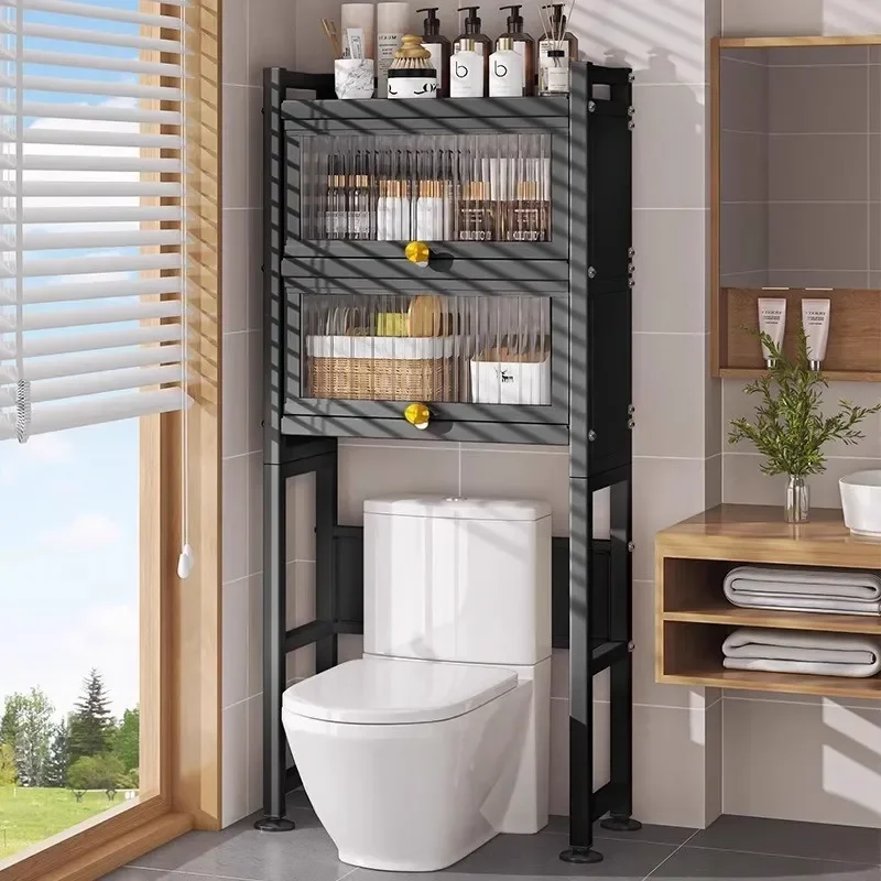 Factory Durable Bathroom Smart Toilet Top Shelf Floor-to-ceiling Bathroom Locker Toilet Shelf Multifunctional Storage Cabinet