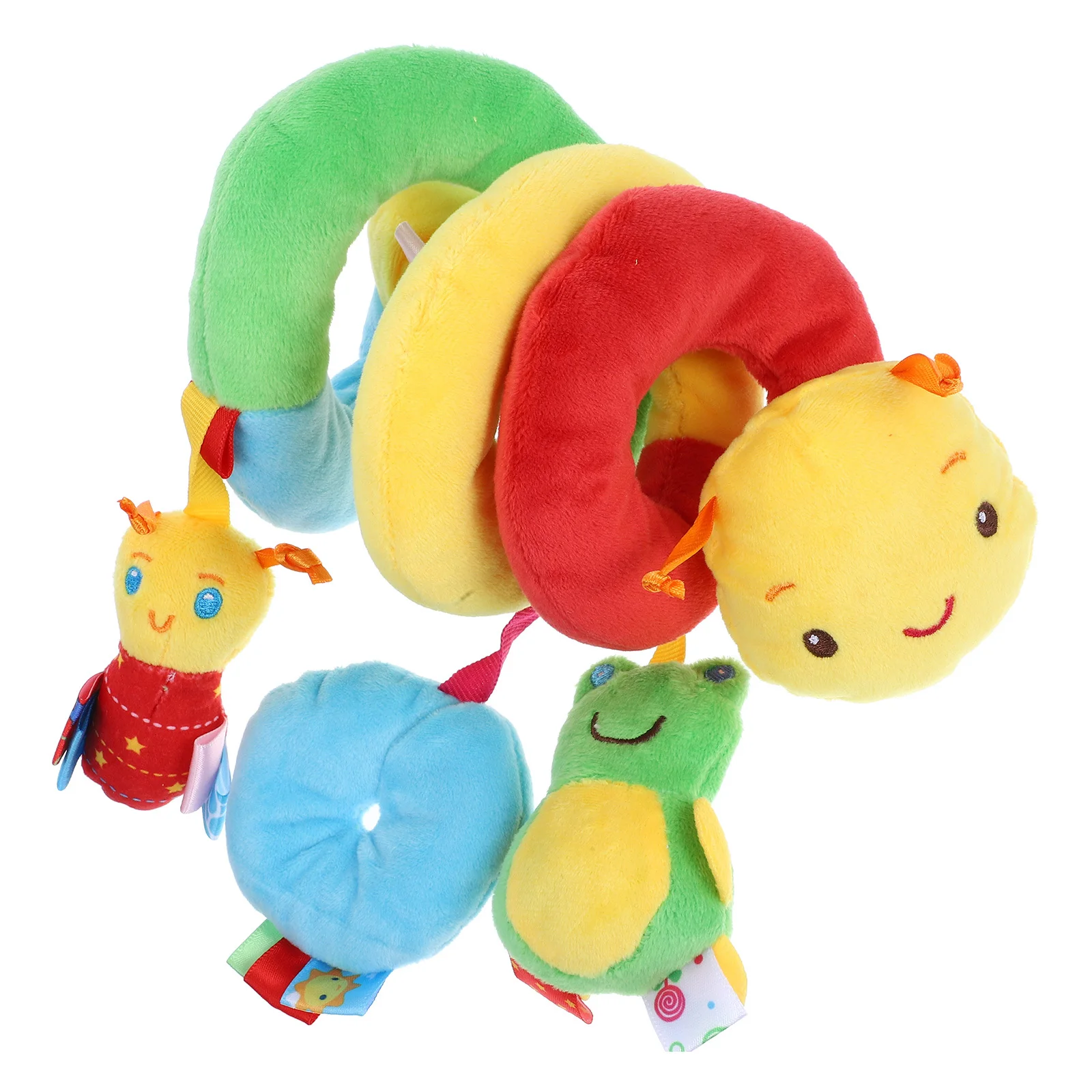 

Spiral Crib Cot Pram Hanging Rattles Lightweight Soft Baby Stroller Seat Wrap Around Crinkle Squeaker Ring Bell Rattle