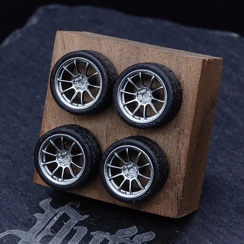 PuffStudio 1/64 scale wheel hub RAYS-ZE40-8.1mm Insertion Axle Hub Resin Model Wheel Modification Toy