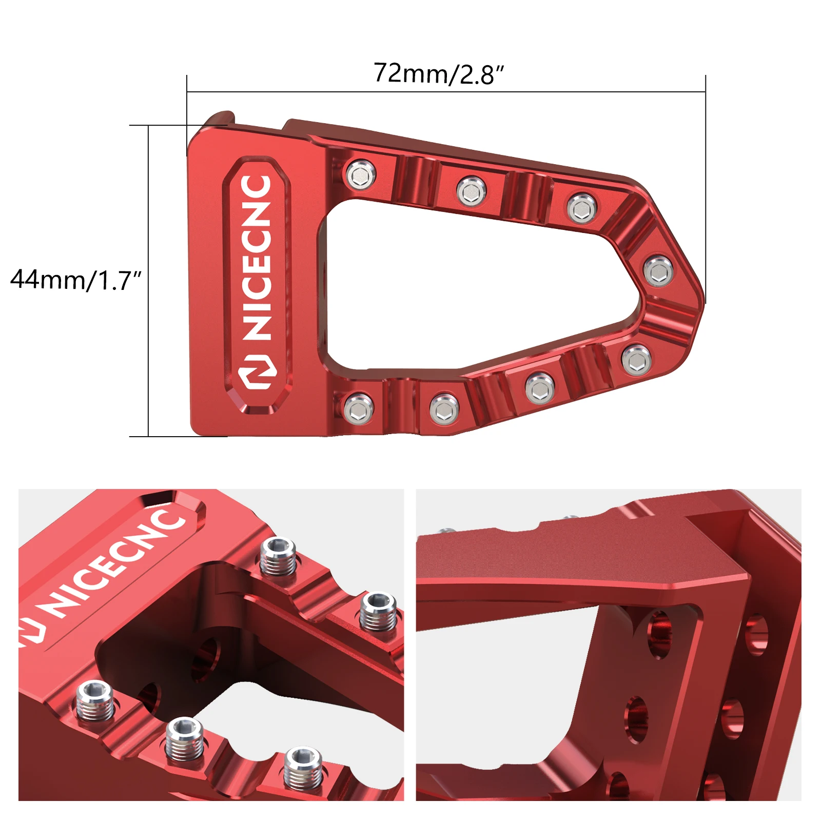 NICECNC Für Honda TRX450R 2006-2009 Hinterradbremspedalspitze für Honda TRX450ER Aluminium verbreitertes, rutschfestes, verstellbares ATV-Zubehör – Detail 10