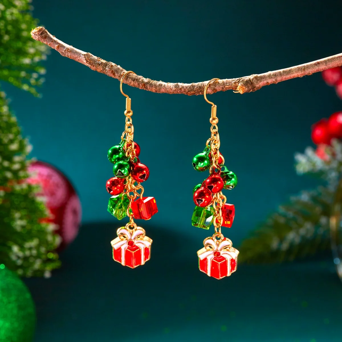 Weihnachten Urlaub Fransen Ohrringe Schneeflocke Weihnachten Baum Geschenk Box Glocken Kristall Perlen Quaste Baumeln Schmuck Geschenke Für Frauen Männer