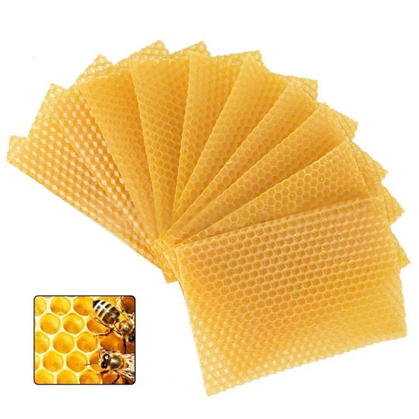 

10/30PCS Natural Honeycomb Beeswax Foundation Paper Beeswax Sheet Hive Base Beekeeping Tools Recommended By Beekeepers