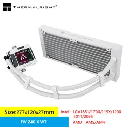 Thermalright FW 240 X No fan version，All -in -one water -cold radiator 2.4 -inch LCD display customized screen,Support LGA1700