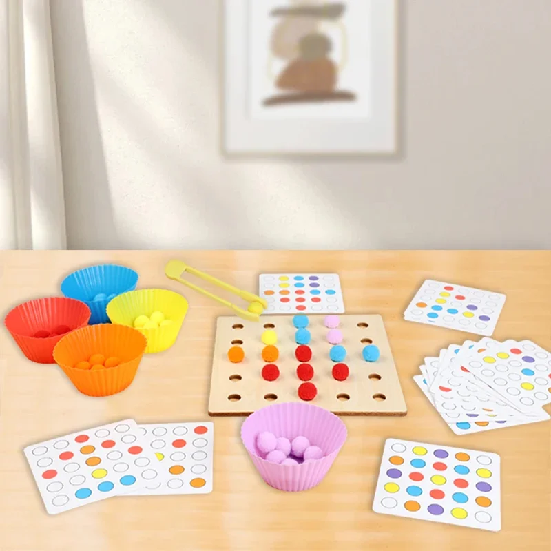 Ensemble de pratique à Clip, puzzle, matériaux quotidiens, jouets de coordination œil-main, éducation précoce, classification des couleurs