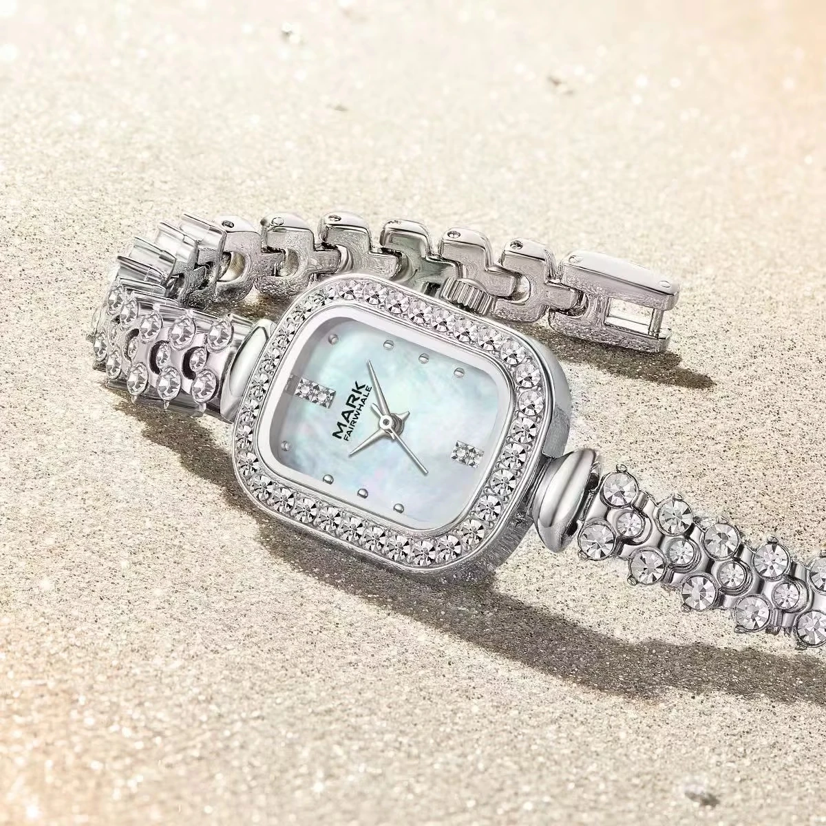 Mark Fairwhale Brand Luxury Silver Watch For Women Ladies Casual Crystal Bracelet Quartz Watch Creative Gift Relojes Para Mujer