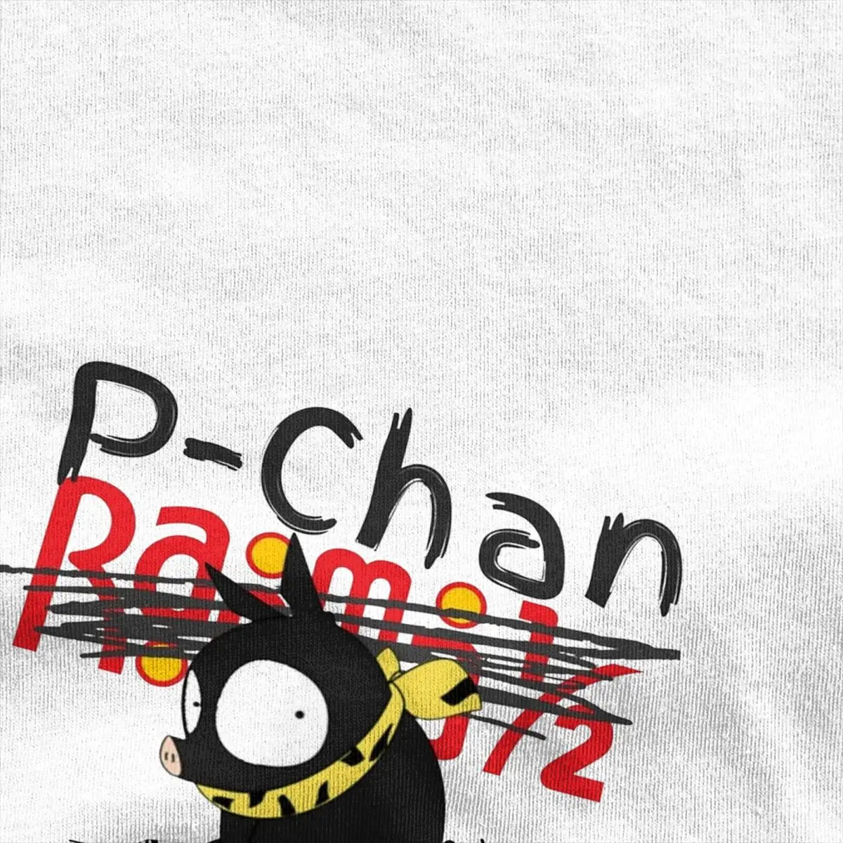 Streetwear P-Chan Ranma Logo T Shirt Men Round Neck Short Sleeve Tops Anime Manga Cotton Summer TopsTops