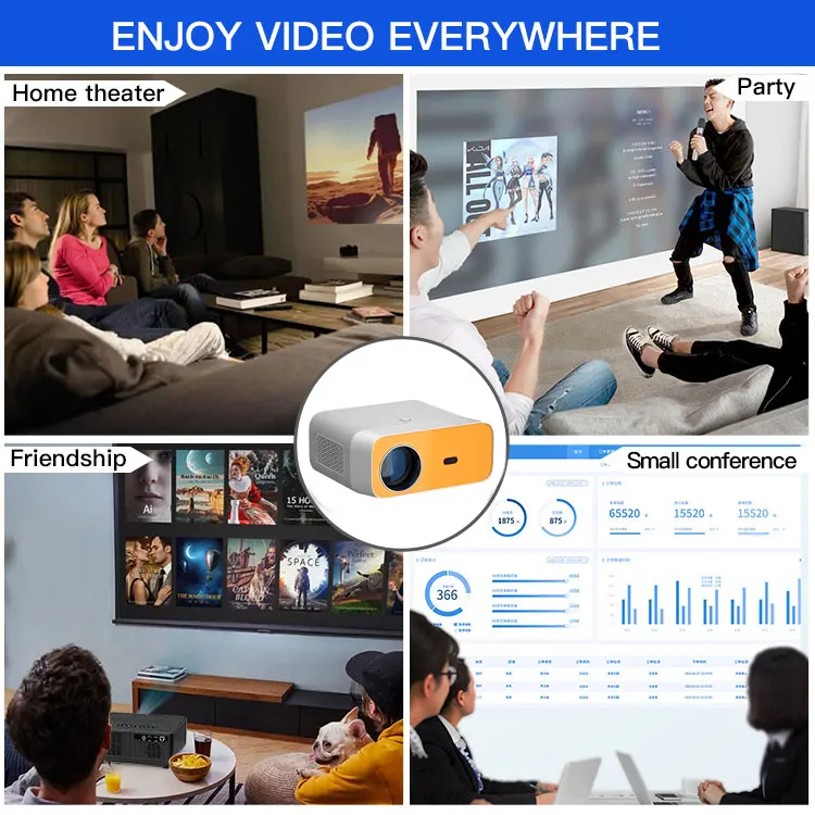 Regal-Elétrico Focando Suporte Trapezoidal, 4K Video Home Projector, novo tecido de emenda laranja, RD-890