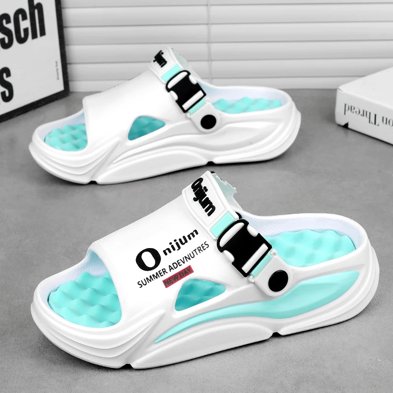 Summer Men's Massage Slippers Indoor Outdoor Sandals Beach Comfortable Soft Slides Clogs Casual Shoes Men Women Home Slippers image 3