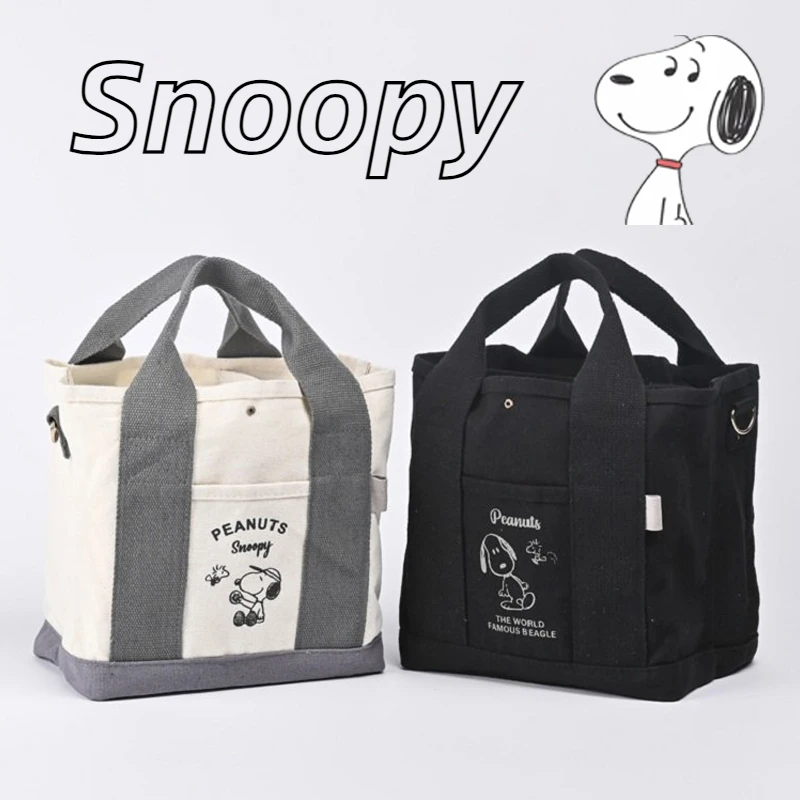 Snoopy Cartoon Canvas Tote Bags for Women Work pendolarismo borsa per il trasporto borsa per la spesa a tracolla portatile di grande capacità