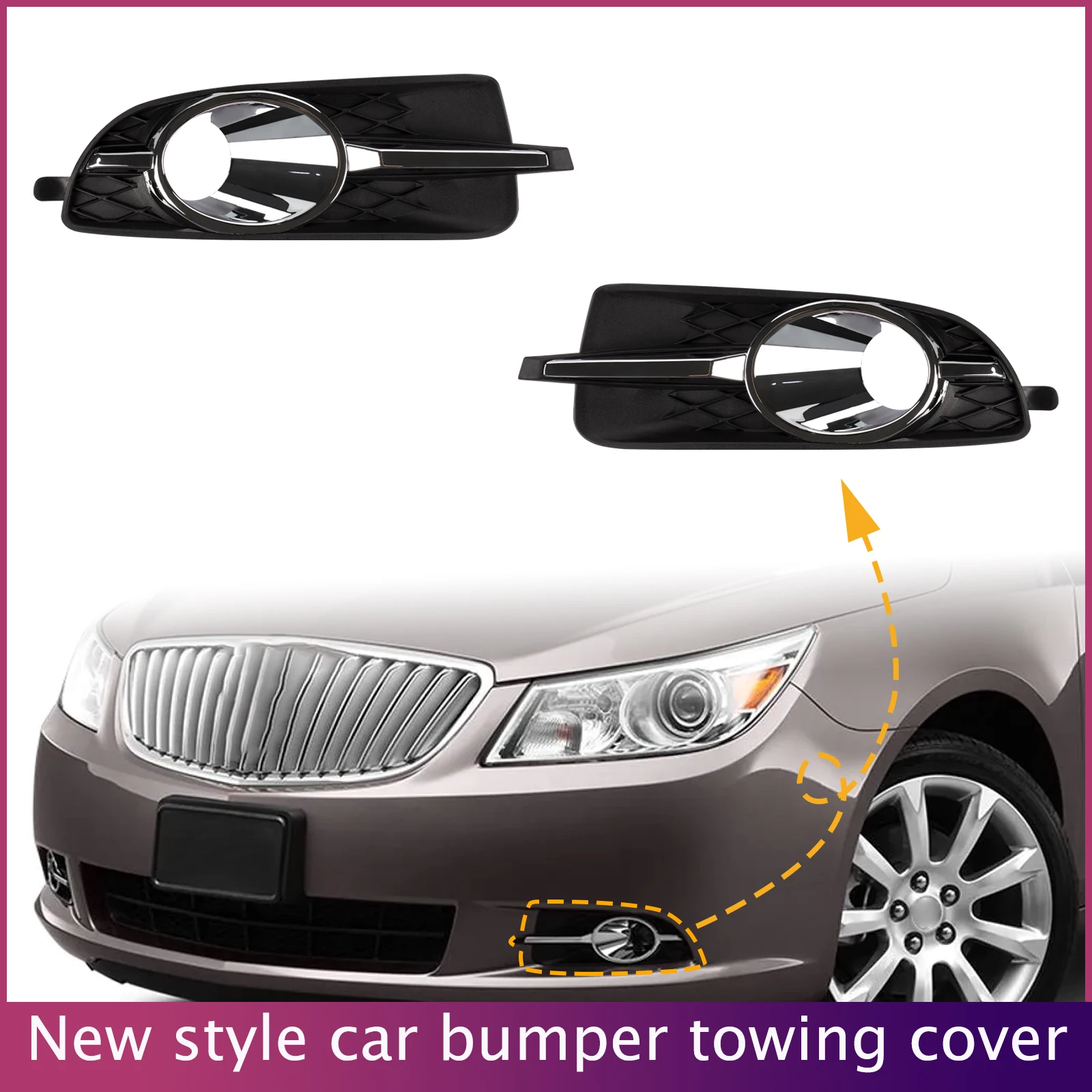 

Fog Light Frame Lamp Trim Grill Cover Under Front Bumper For BUICK LACROSSE 2010-2013 20859107 20859108 Car Accessories