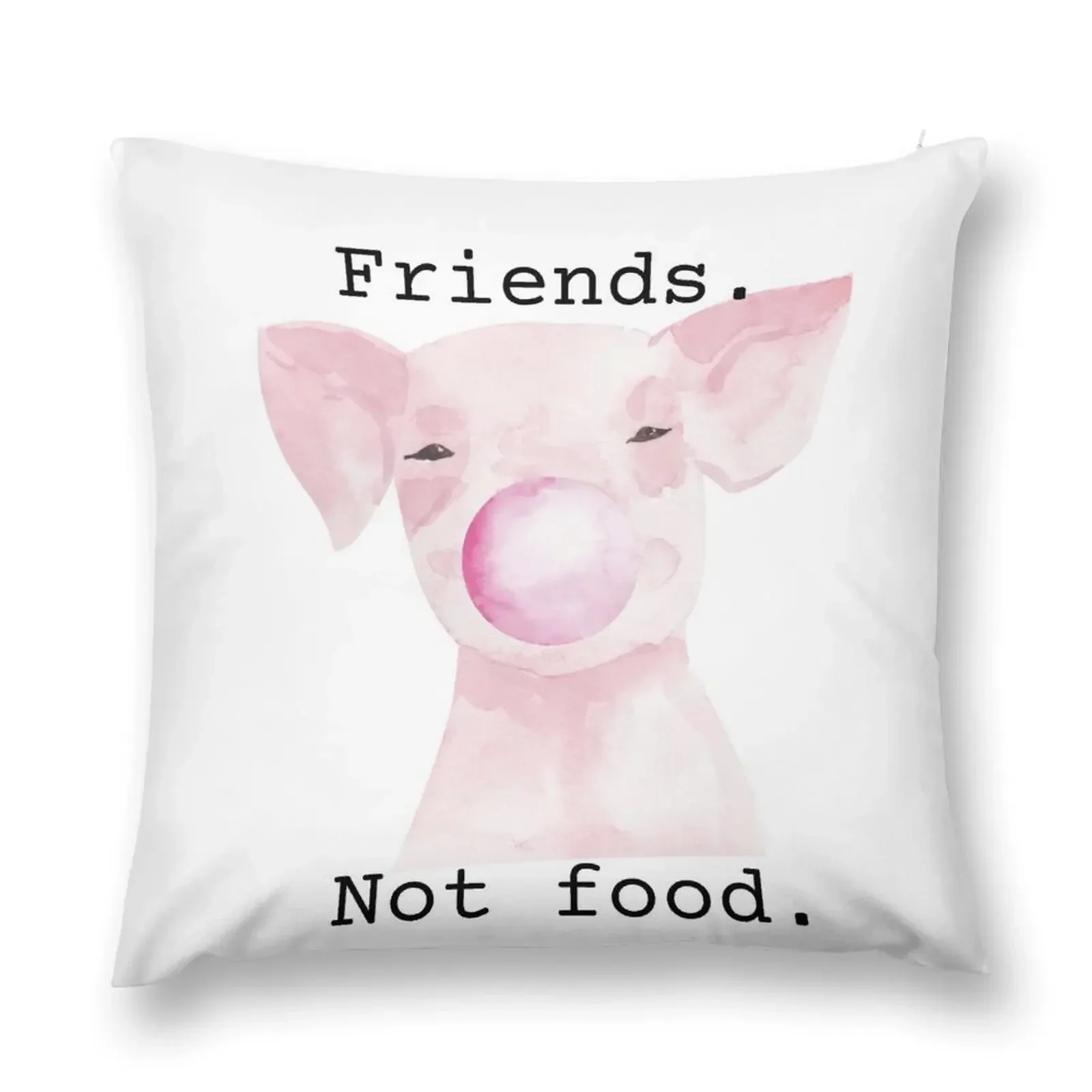 

Pigs are friends, not food Throw Pillow Pillowcase anime girl Pillow Covers Decorative Luxury Cushion Cover pillow