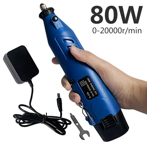 12V 무선 충전 전기 드릴 80W 무선 로타리 도구 키트 목공 조각 펜 DIY 쥬얼리 나무 금속 유리