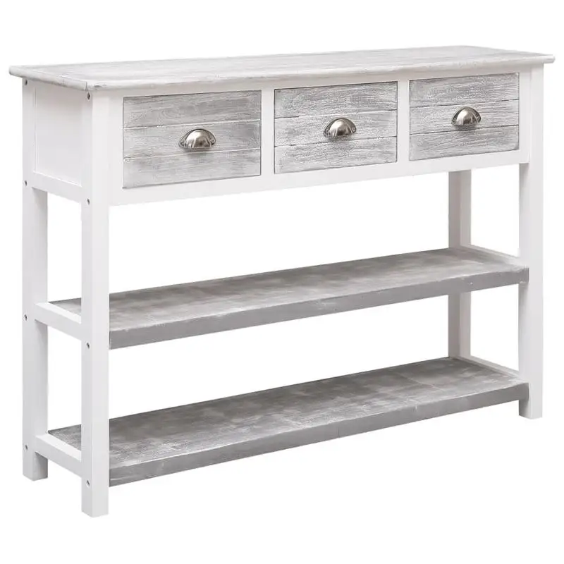Buffet für Wohnzimmer und Flur – Kommode aus Massivholz mit Schubladen und offenen Regalen – zeitloses Design mit robuster Platte