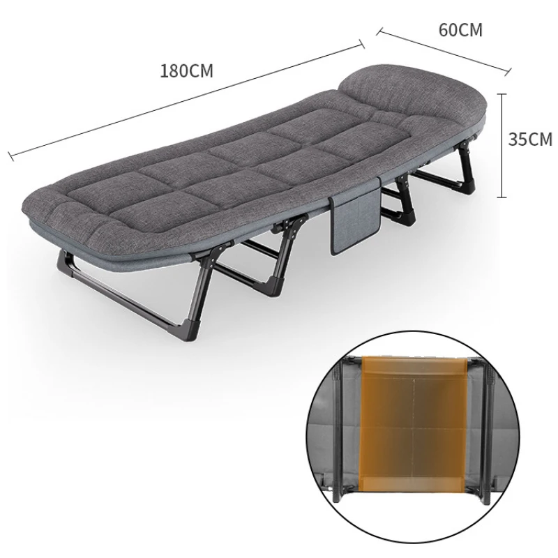 Multifunctional Folding Chair Office Sofa Bed Single Bed Camping Recliner Folding Chair with Bed image 6
