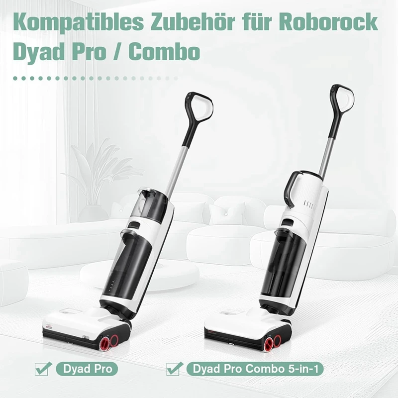 Roborock Dyad Pro/Dyad Pro 콤보 스마트 무선 습식 건식 진공 청소기용 교체 브러시 롤러 및 헤파 필터 세트