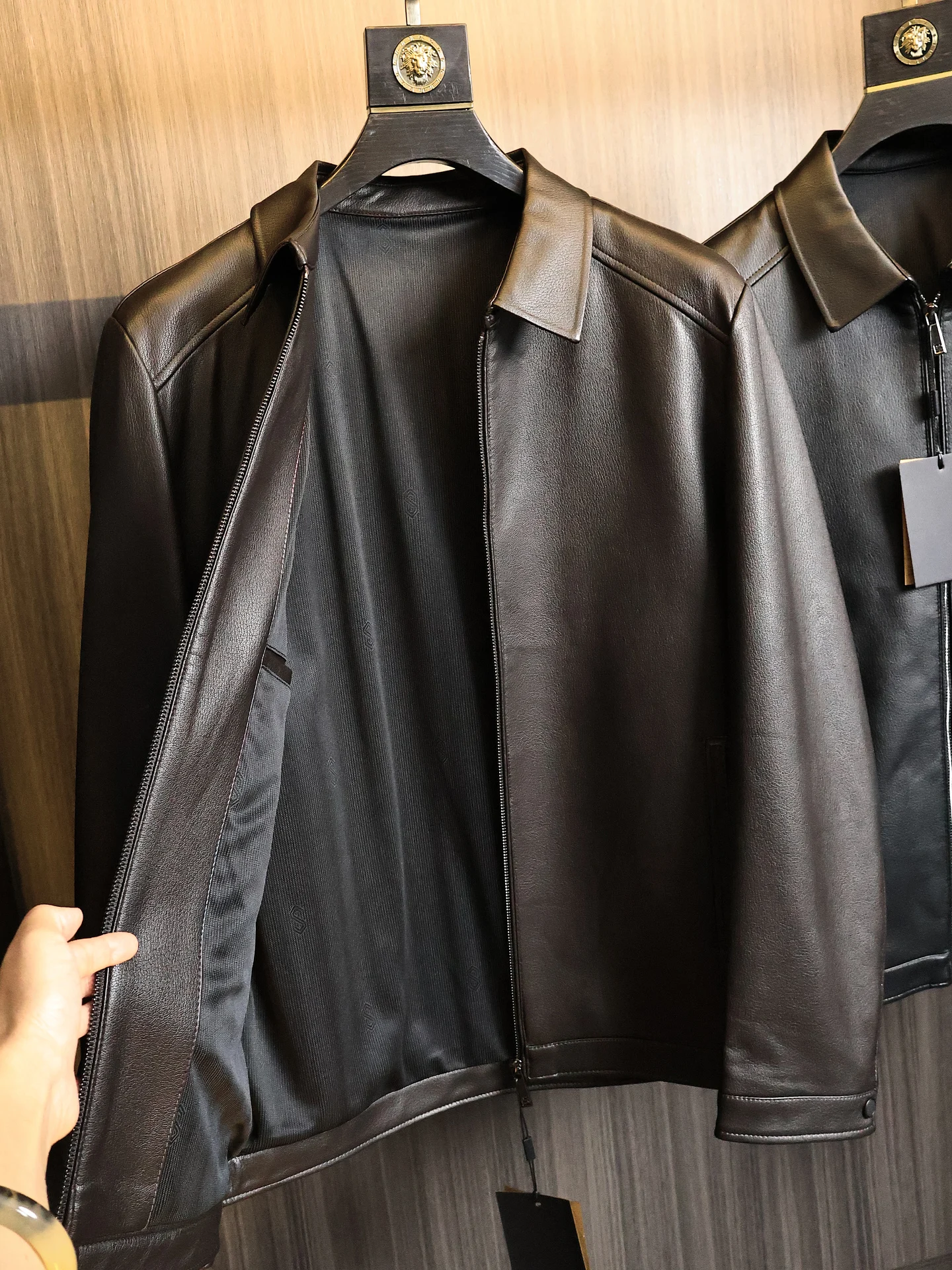 High-End PU Leather Jacket Men's Casual Washed Leather Coat Flip Collar Light Luxury Autumn Business Outerwear Straight Tube