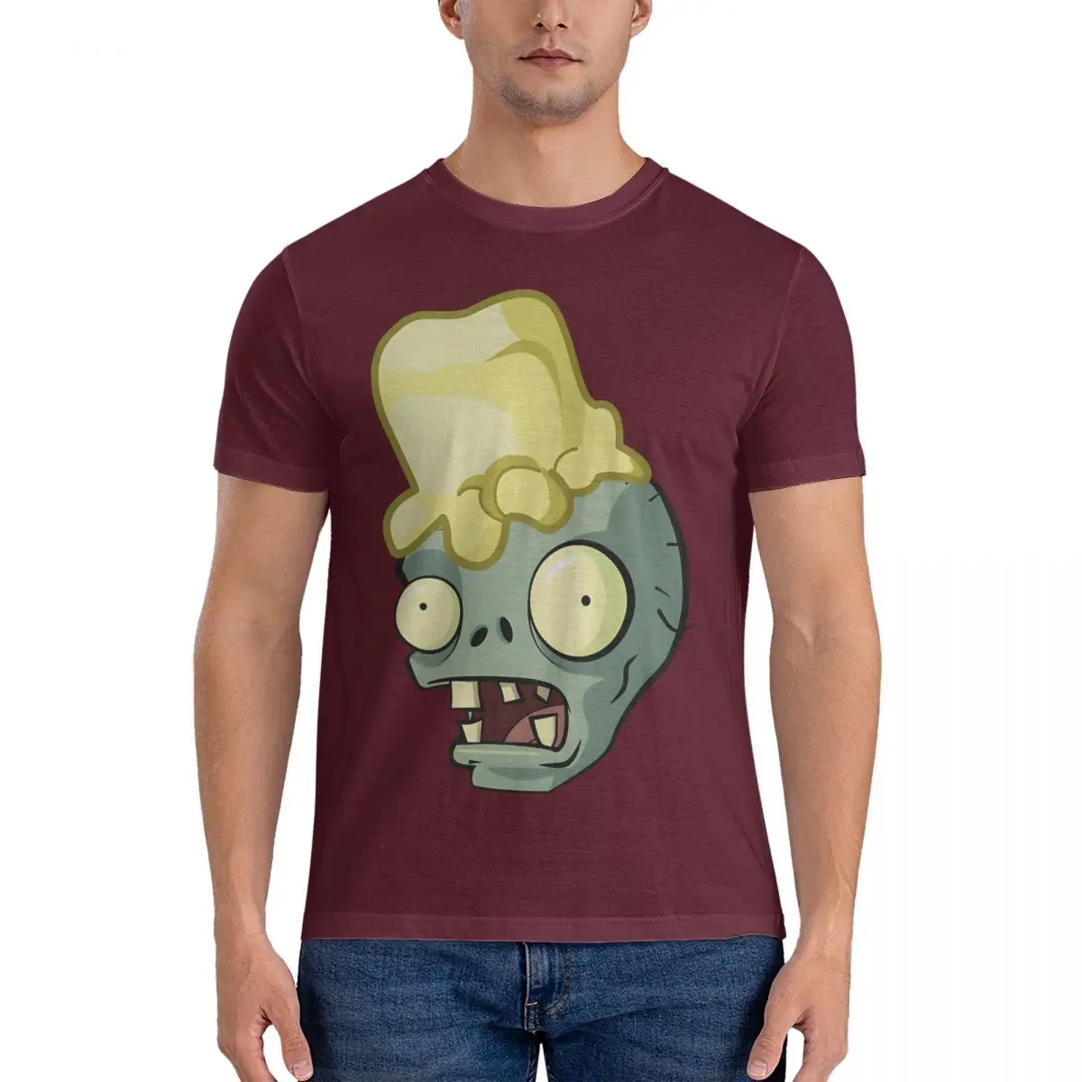 2025 نموذج جديد زبدة تي شيرت الرجال النباتات مقابل Z-الزومبي موضة القطن تي شيرت الجولة الرقبة قصيرة الأكمام تي شيرت Py الملابس