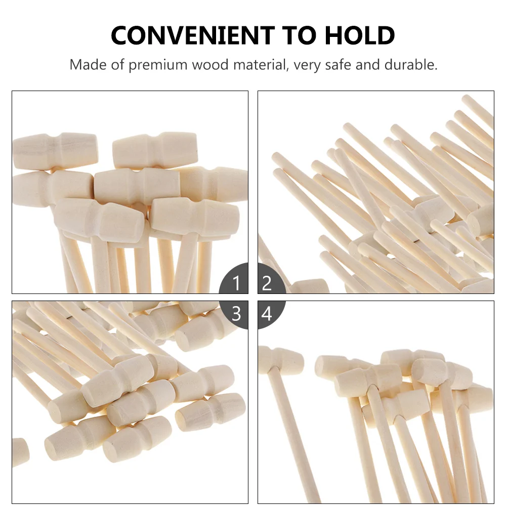 20 Pcs Toy Set Mini Baby Toddler Tool Early Learning Educational Mallet Pounding Wooden Bamboo Hammer