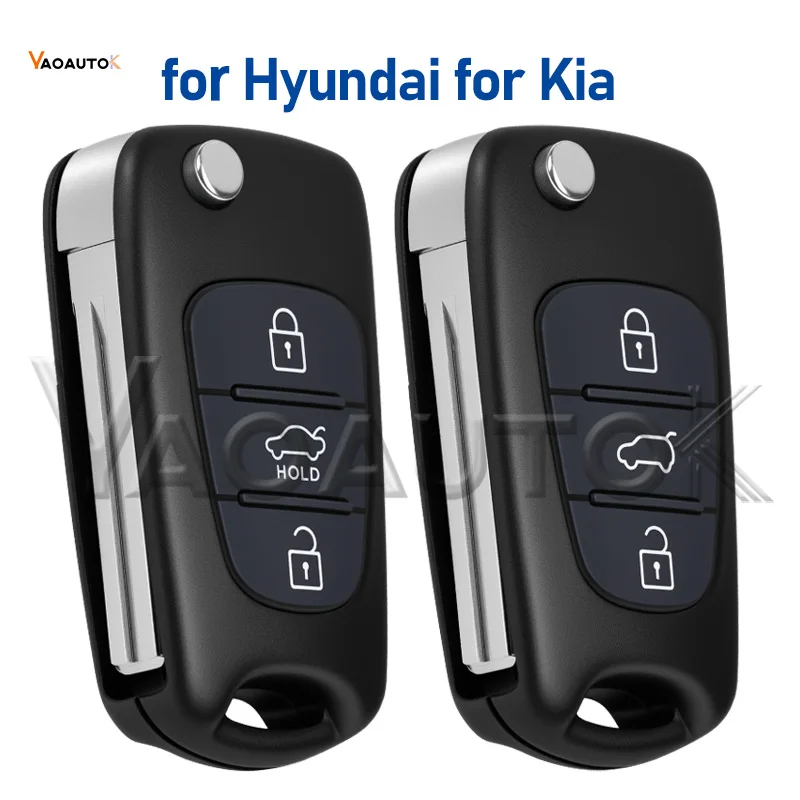 Remote Car Key Shell 3 Buttons For Hyundai For Kia K2 K5 Rio 3 Picanto Ceed Cerato Sportage Flip Folding Key Fob Case Housing