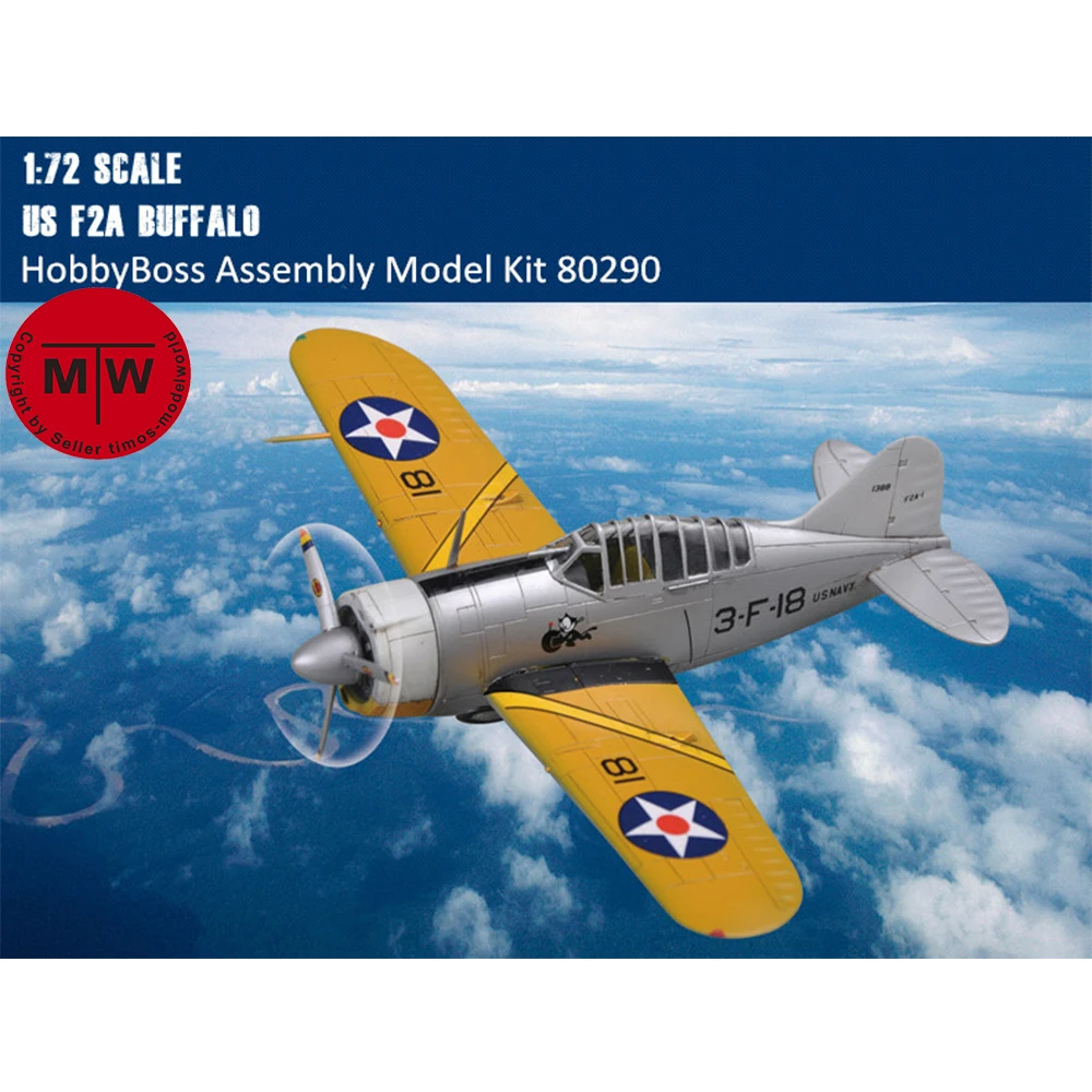 HobbyBoss 80290 1/72 Scale F2A Buffalo Fighter Military Plastic Assembly Model Kits