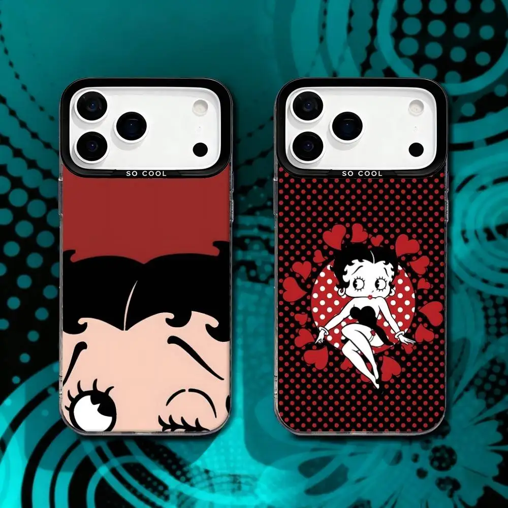 

BIMBO Girl B-Betty-es BoOpS Phone Case For iPhone 17,16,15,14,13,12,X,8,Pro,Max,Plus,SE4,Air,Mini HD Black IMD Matte