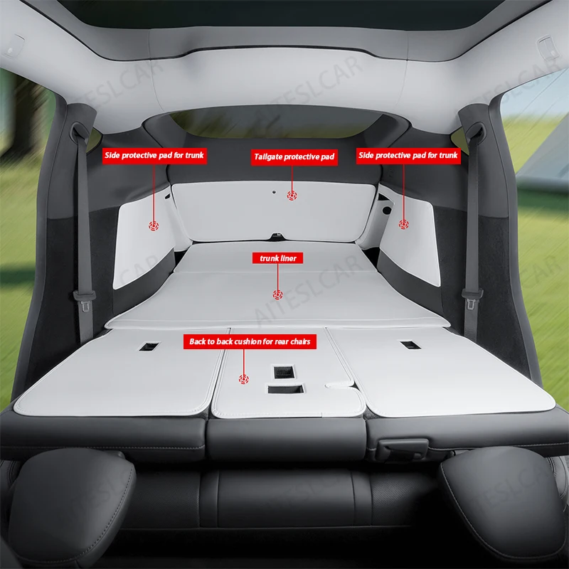 Car Trunk Mats For New Tesla Model Y 2026 Juniper  Floor Mats & Cargo Liner All Weather Trunk Mats Floor Liner Backrest Mats
