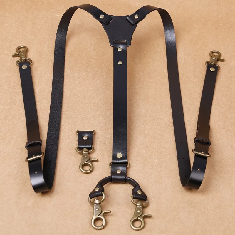 2*140Cm Wide Leather Suspenders Adjustable Suspenders Man For Pants Harness Man  Tactical Suspenders For Trousers Husband Braces