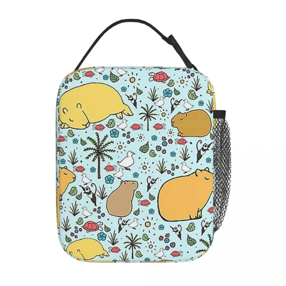 Capybaras In Blue Insulated Lunch Bag for Women Kids Portable Food Boxes Thermal Lunch Box Tote