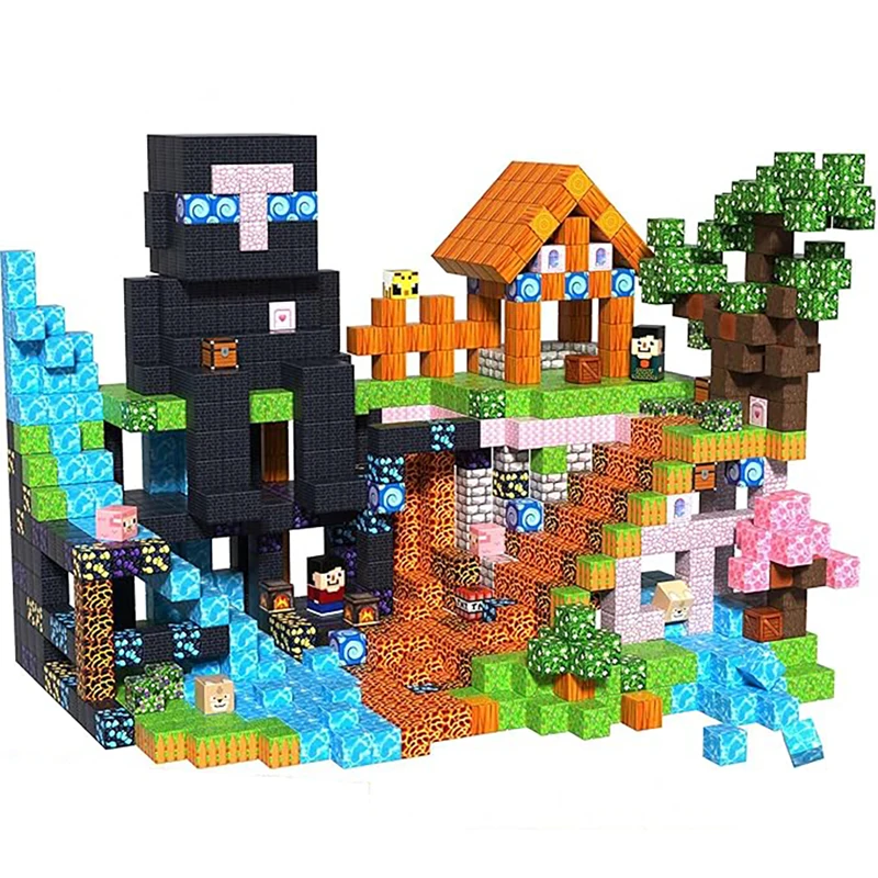   100 قطعة من مكعبات البناء المغناطيسية من سلسلة مخصصة. تتميز بألوان غنية، ويمكن ربطها بسهولة، وتسمح البناء الحرًا