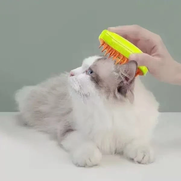 Electric Cat Steam Brush Water Spray Spray Kitten Pet Comb Soft Silicone Depilation Bath Hair Brush Grooming Supplies