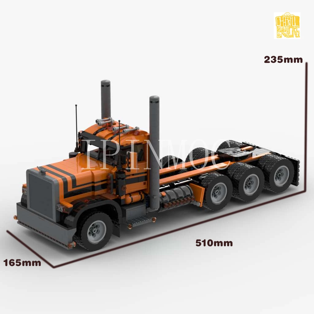 Moc-4533 P389 Heavy Truck & Moc-4783 1:17 Scale Tipper Trailer With PDF Drawings Building Blocks Bricks Christmas Gift