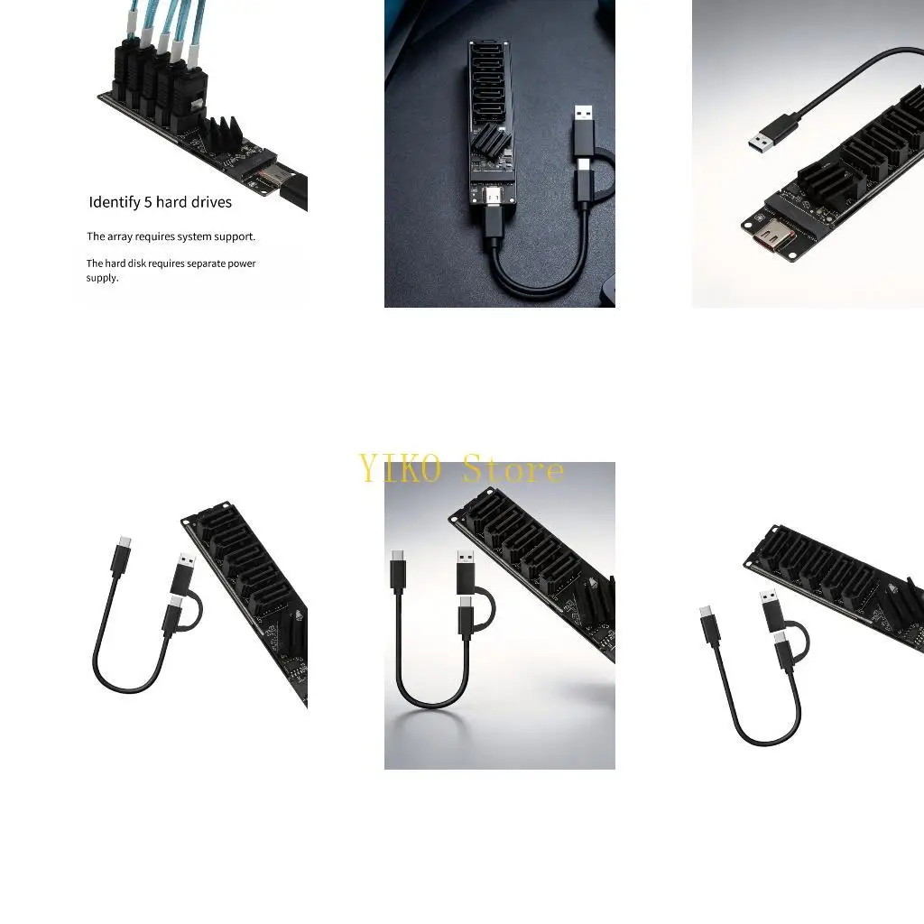 K32C Plugs Play 5 Port SATA3.0 Expansion Card Wide  Compatibility For Systems