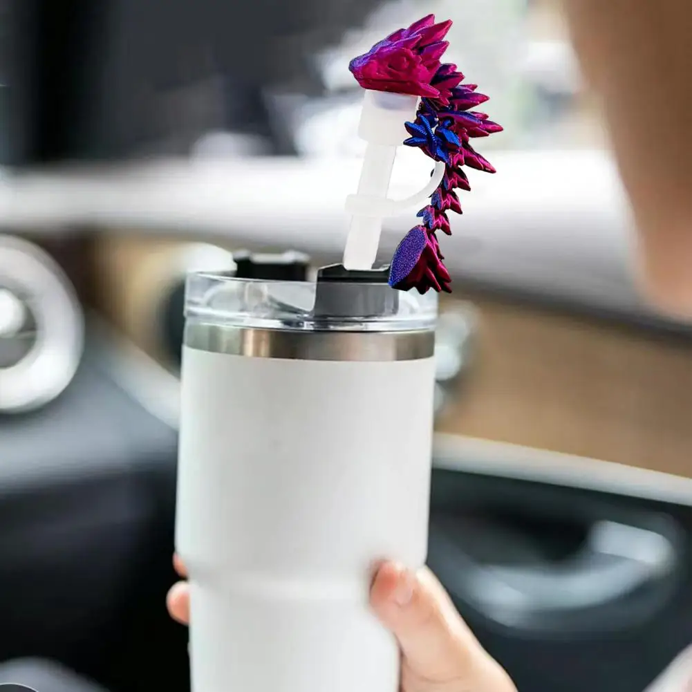3D Dragon Straw Cover Leak-proof Straws Protector for 30/40oz Cup Reusable Straw Topper Novelty Straw Cap Cup Accessories