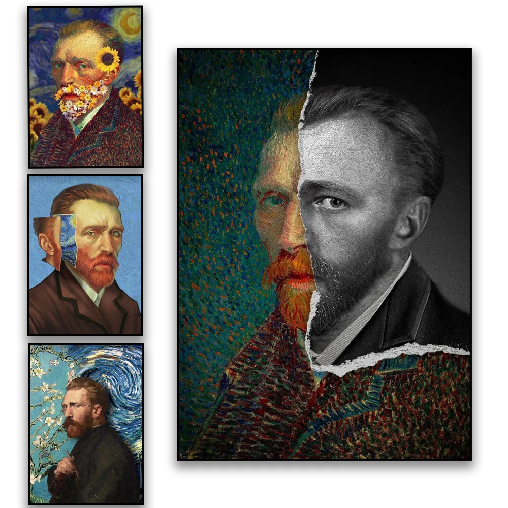 

Altered Art Poster Aesthetic Room Decor Vintage Van Gogh Poster Funny illustration Modern Canvas Painting Wall Art Home Decor