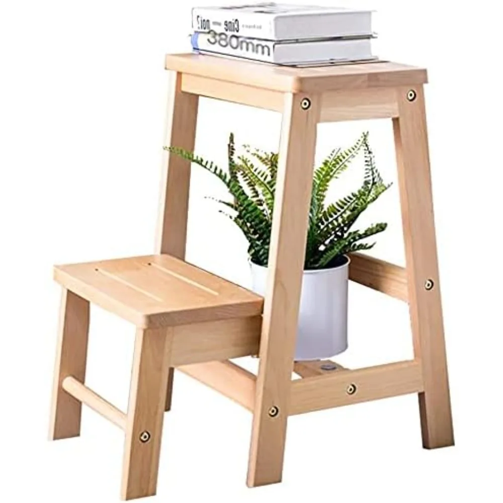 Step Stools,Ladder, Step Ladders Household Folding Ladder, Wooden Folding Step Stool Dual Purpose, Stairs,Can Be Used As a Stool