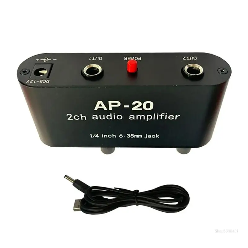 AP20 Pre-Amplifier Balanced Input Amplifier 2CH Enjoy Clear and Powerful Sound Output for Live Sound Card Speaker