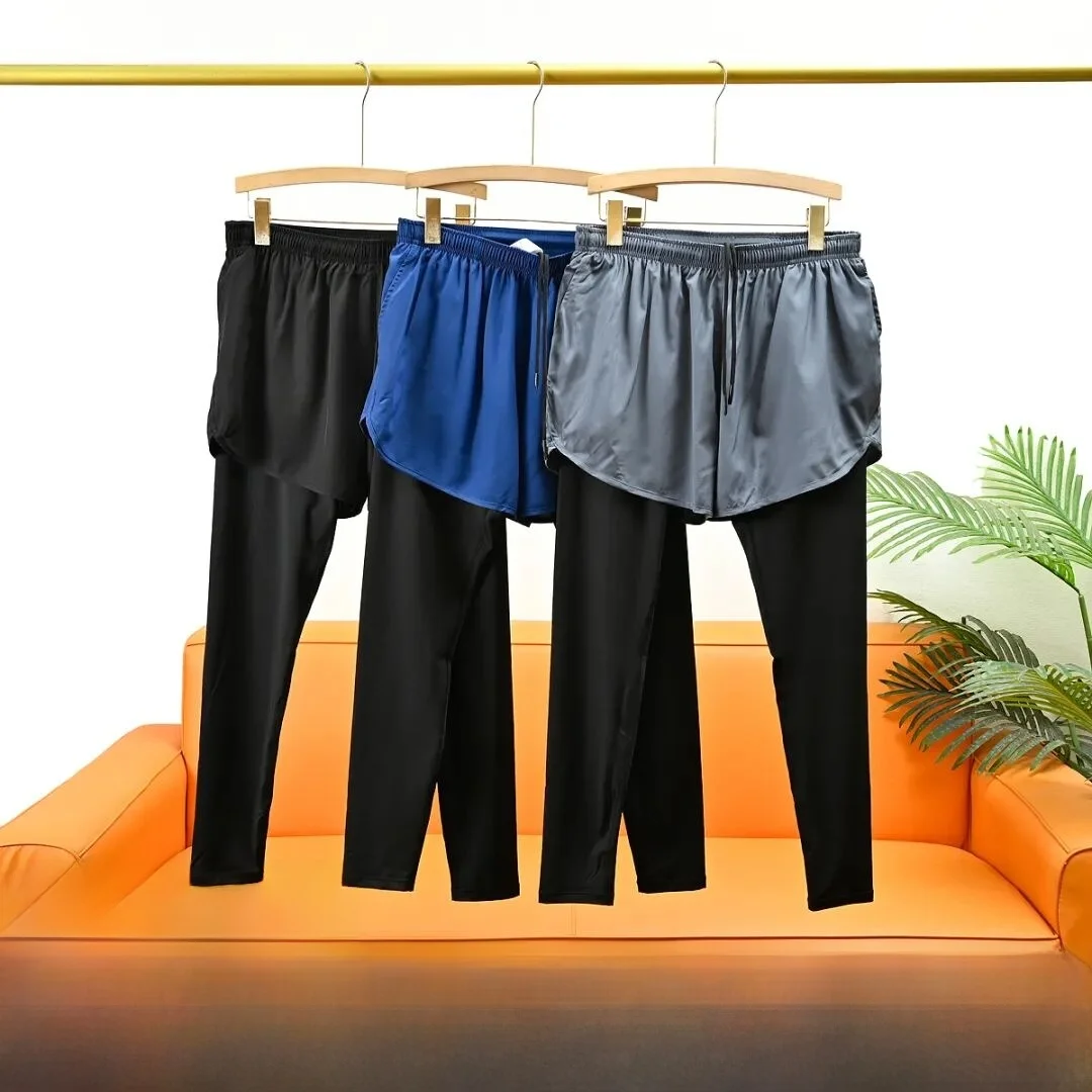 

Серия Marathon, профессиональные двух в одном, дышащие эластичные осенние тренировочные длинные брюки для бега, спортивные длинные брюки