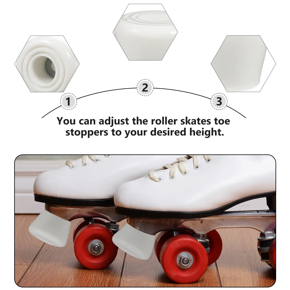 

1 set White Roller Skates Brake Adjustable Height Dual Row Inline Skates Stoppers Cushion Pads Exercise Gear