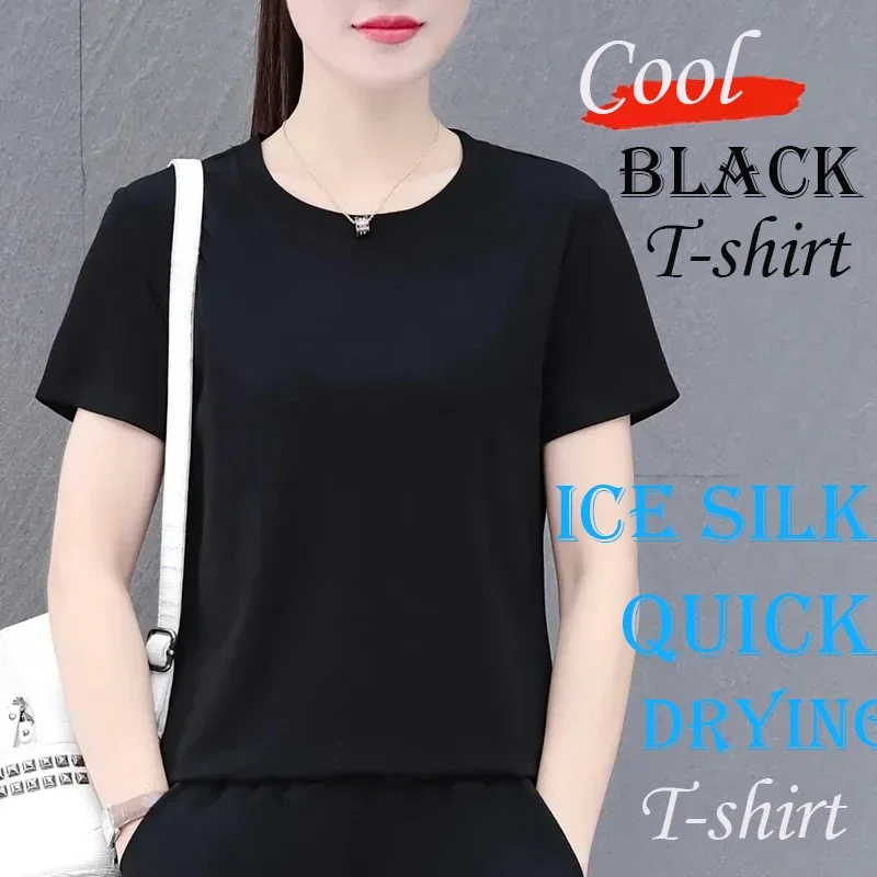 

Tops Black Women T-shirt Black Traf T-shirt Woman Clothing The Original Beef of Women Harajuku O-neck Summer Casual XL T-shirt