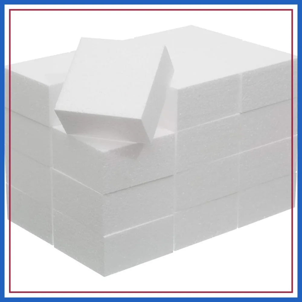 

4X4X2 Inch Craft Foam Blocks 24 Pack Polystyrene Brick for Arts, Crafts, School Projects, Sculptures, Floral Arrangements, Modeling, Centerpieces