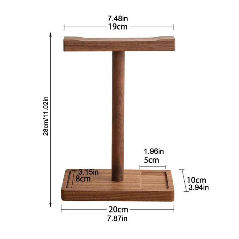 Headphone Stand Wood Walnut Headphone Holder Black Walnut Headphone Hanger Wood Headphone Holder Game Headphone Stand Desk