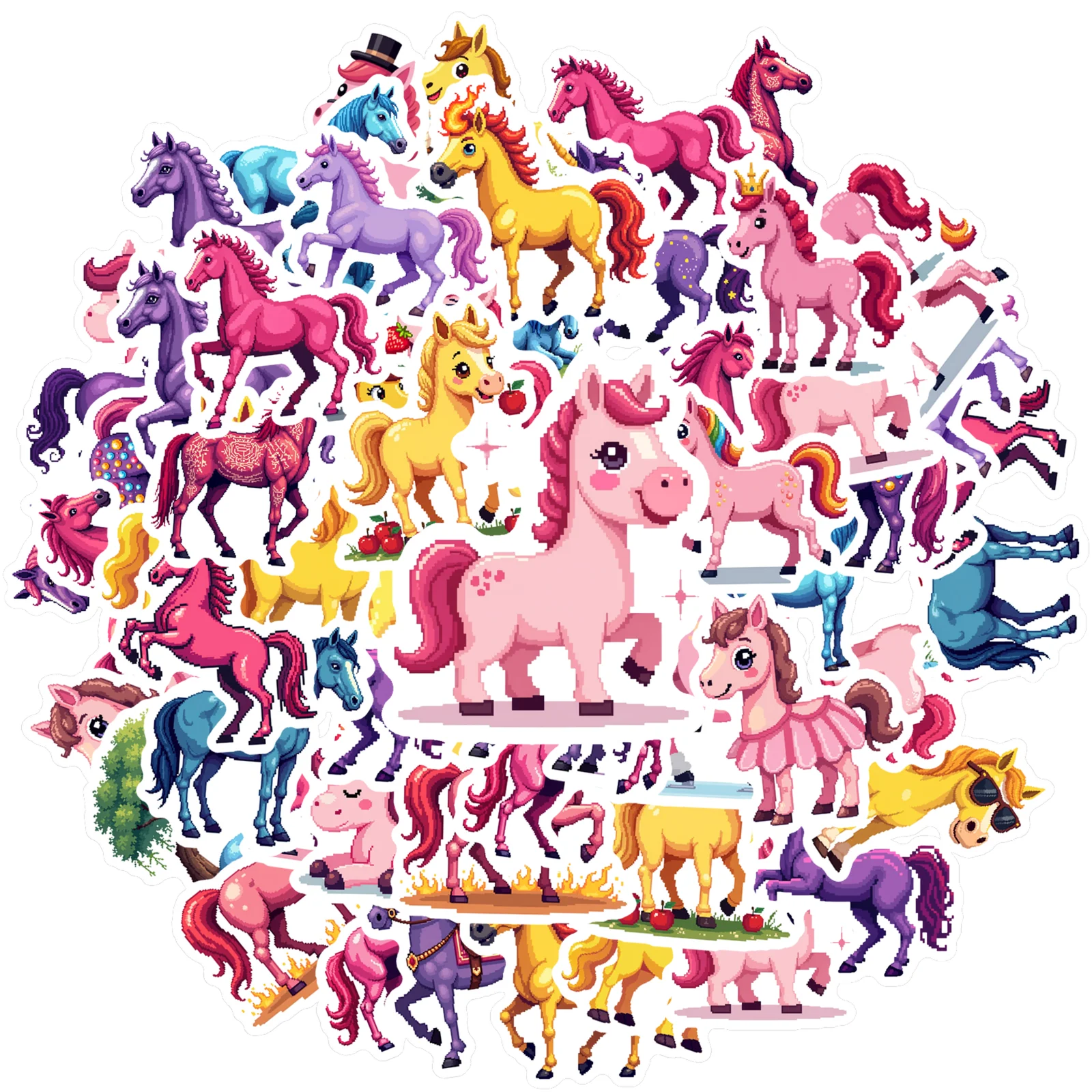 

35-100pcs Robot Unicorn Attack Cartoon Stickers Kawaii Cute Watercolor Graffiti Decals Luggage Phone Stationery Sticker
