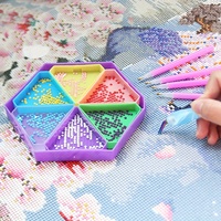 1pc Hexagon Palette Diamond Painting Accessory Tray Kits Large Capacity Plate Tool Pen Nail Art Beading Plates Cross Stitch