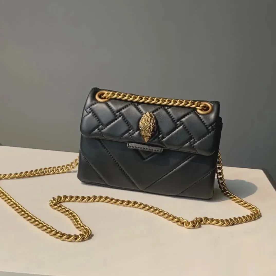 KURT GEIGER LONDON damska torba na ramię moda Mini pikowana orzeł metalowa torba typu crossbody haft PU skóra damska torebka marki