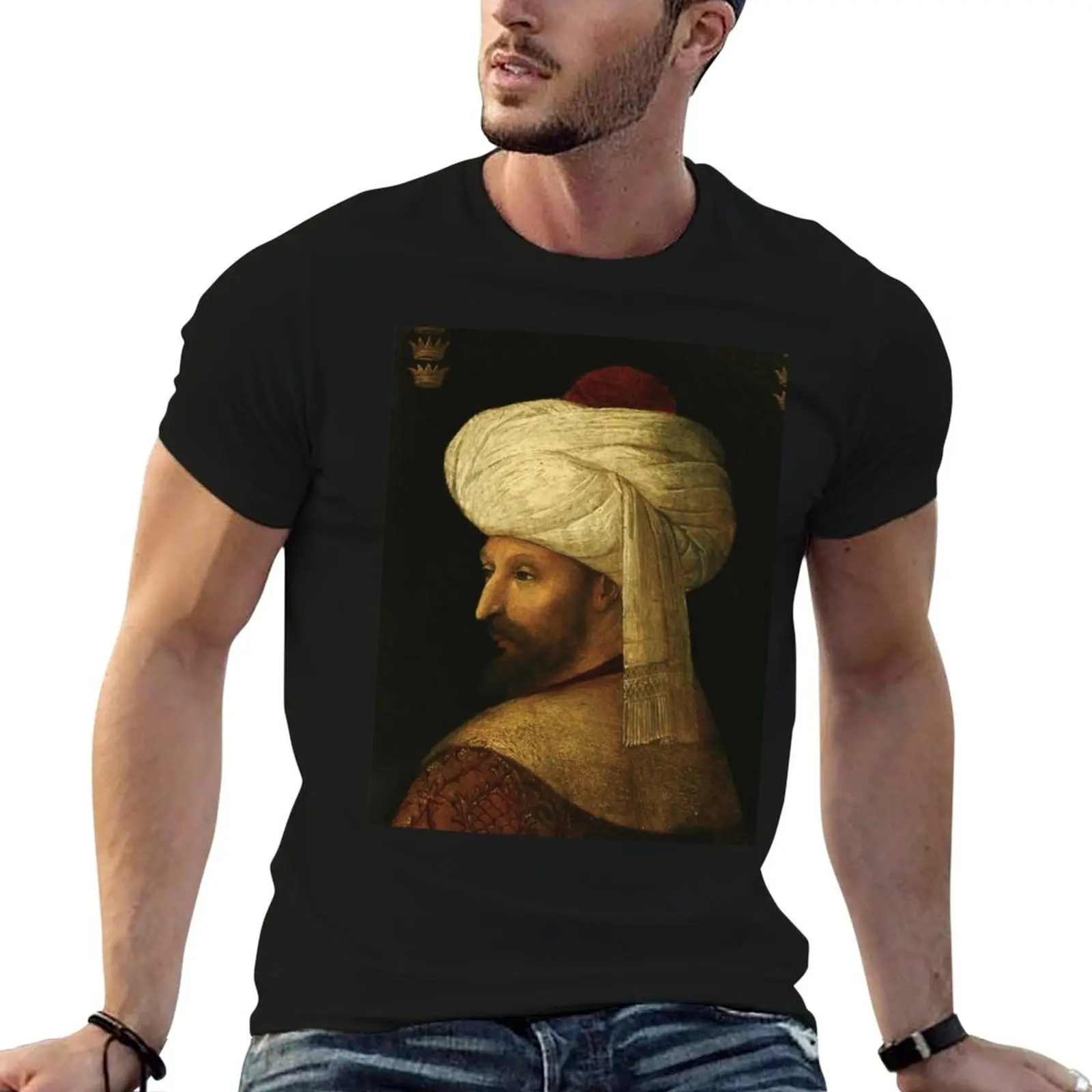 Ottoman Painting: Mehmed the Conqueror T-Shirt Plus Size Gym Sports T-Shirt