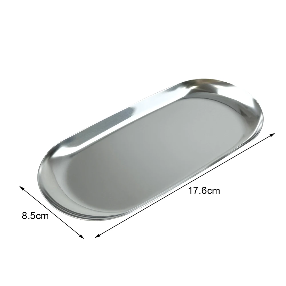 1pc Dental Surgical Medical Tray Stainless Steel Nail Tattoo Plate Cosmetic Storage Dish Tray Container Dentistry Lab Instrument