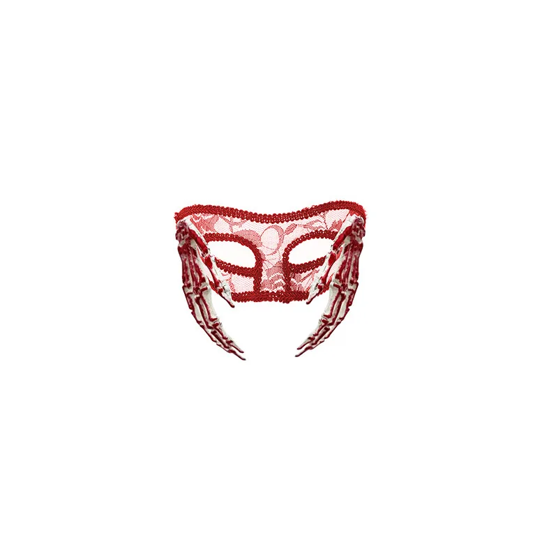 Halloween Hot Selling Bloedklauw Schedelmasker Horror Party Decoratie Kantmasker Bal Cosplay Performance Props
