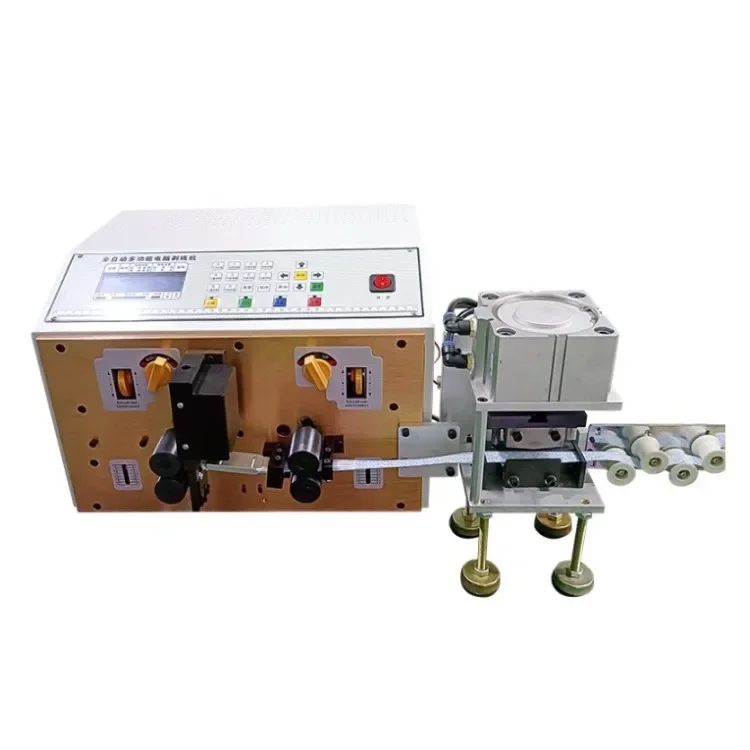 Coaxial wire stripping machine crimp terminal machine