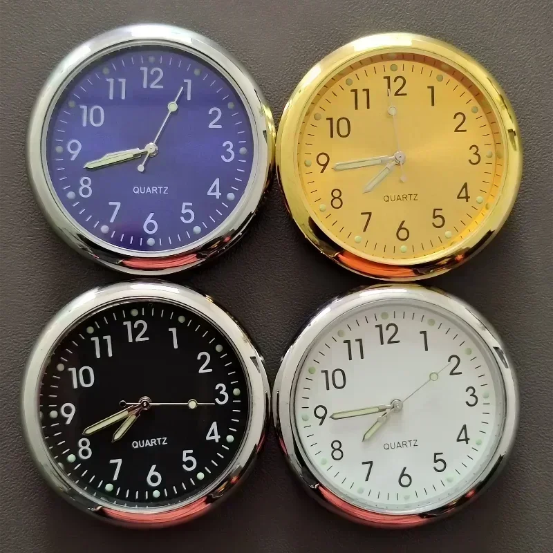 NEW Luminous Car Clock Automobiles Internal Stick-On Watch Mechanics Quartz Clocks Auto Ornament 40mm Mini Digital Clock